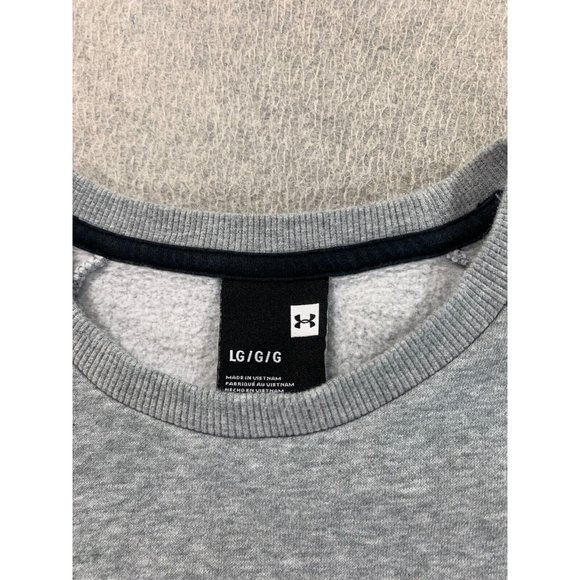 Under Armour ‎ Cotton Blend Crew Classic Solid Sweatshirt (Men's Large) Gray - Picture 3 of 11